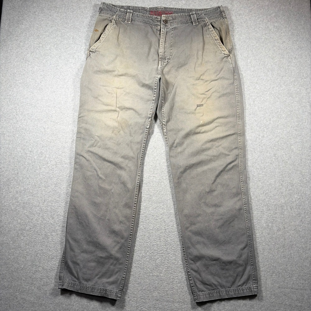 Vintage Gramicci Work Pants Mens 36 Gray Distressed Straight Leg Outdoor Utility